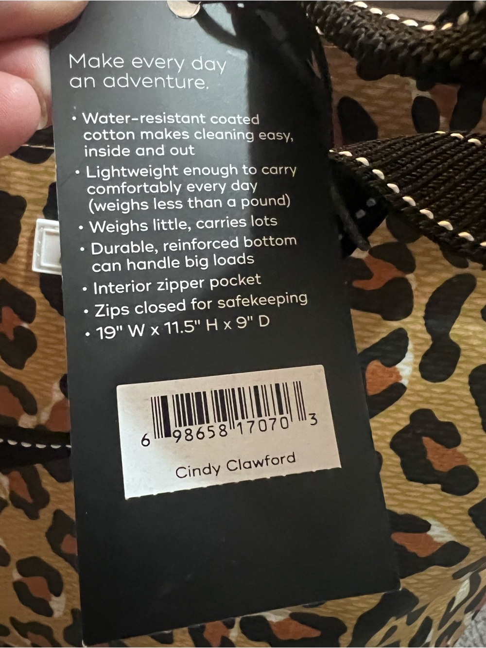 ✨NWT Scout Daytripper Leopard Print Shoulder Bag Cindy Clawford BeachTravel Tote - Picture 6 of 8